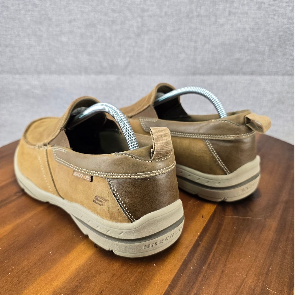 Skechers Mens Relaxed Fit Slip On Loafers 64858EWW Dark Taupe Leather Size 9 - Picture 9 of 14